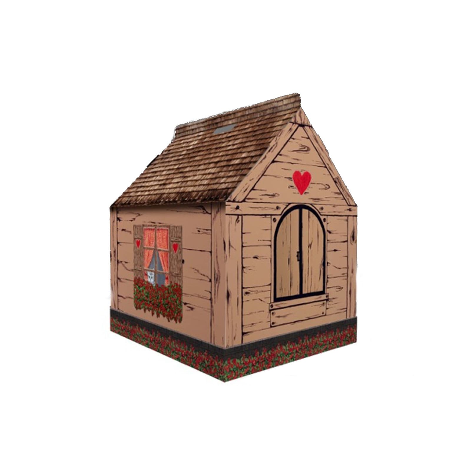 Hütte aus Pappe im Stil einer Holzhütte